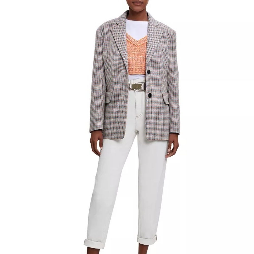 Maje Viva Houndstooth Blazer